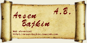 Arsen Bajkin vizit kartica